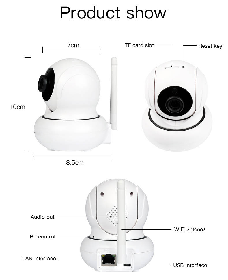 720P Indoor Wifi Camera Baby Monitor